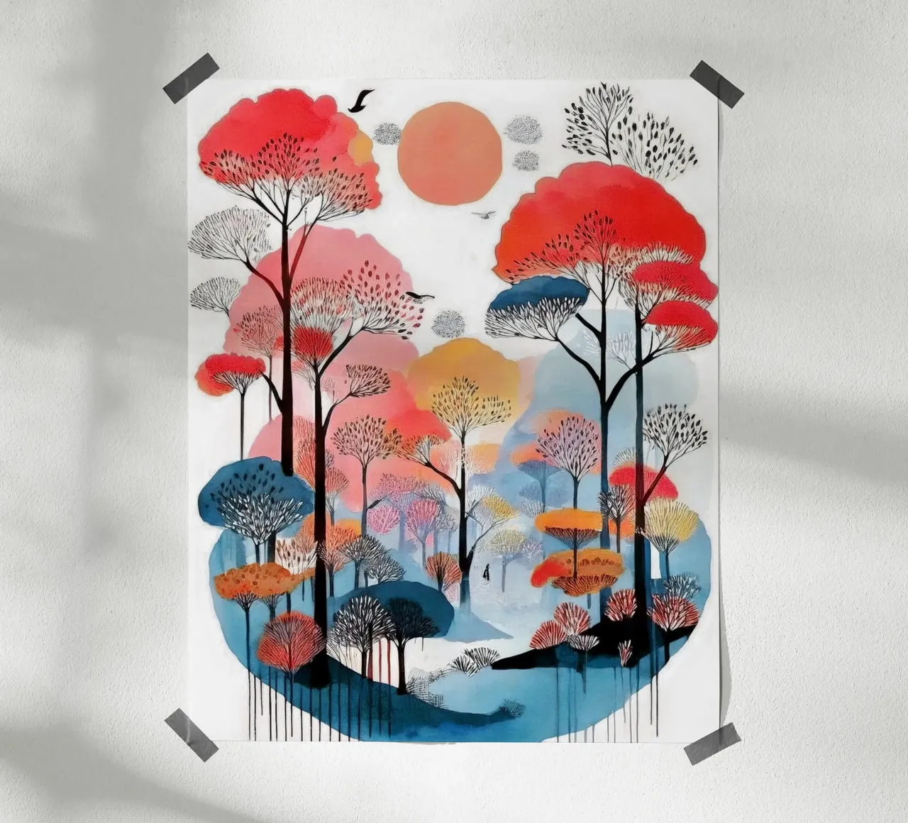 Dream Forest poster con telaio in alluminio da Hightown Design