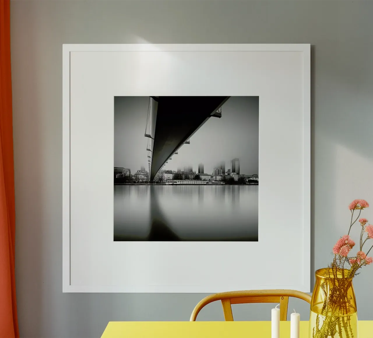 Frankfurt Financial District poster con telaio in legno da Håggard Photography | Ronny Behnert