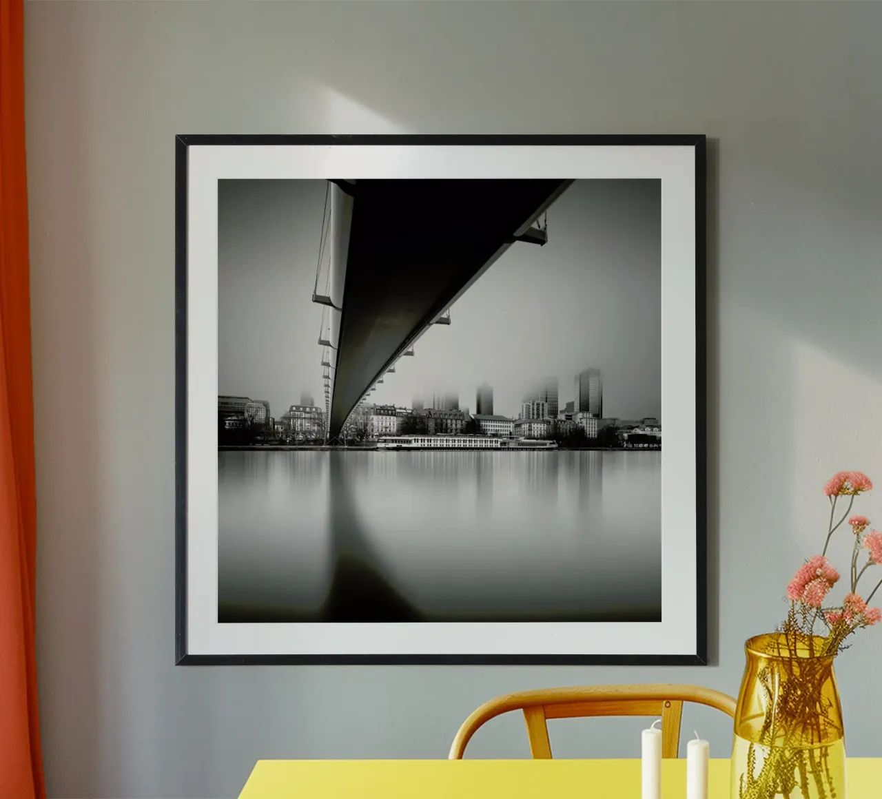 Frankfurt Financial District poster con telaio in legno da Håggard Photography | Ronny Behnert