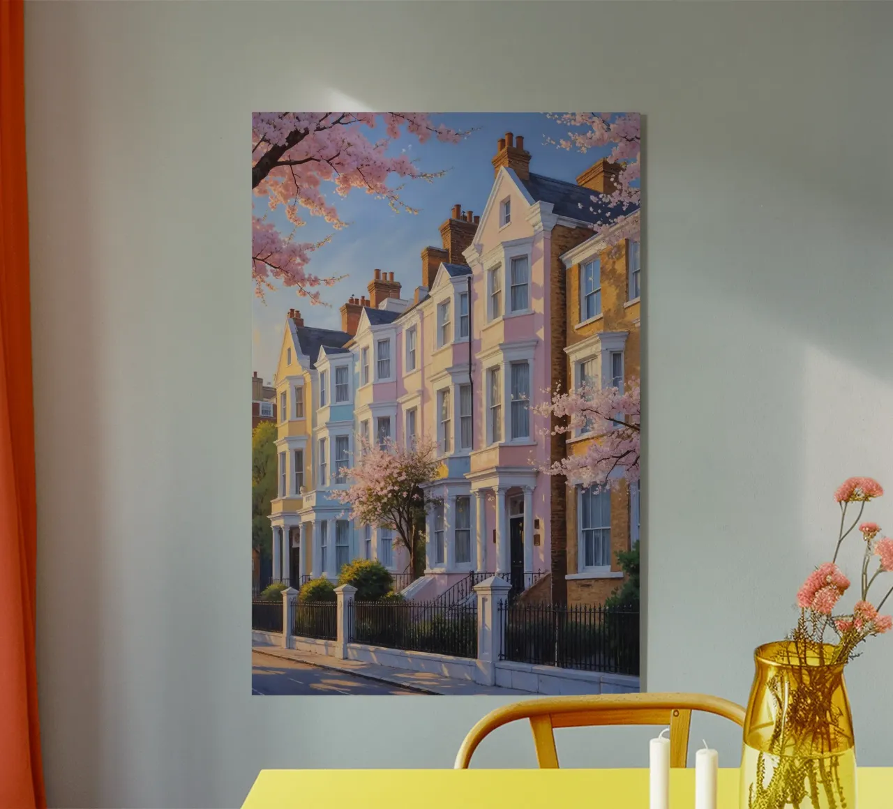 Blossom-Lined Streets of Notting Hill acrylic glass by AlbertKlee