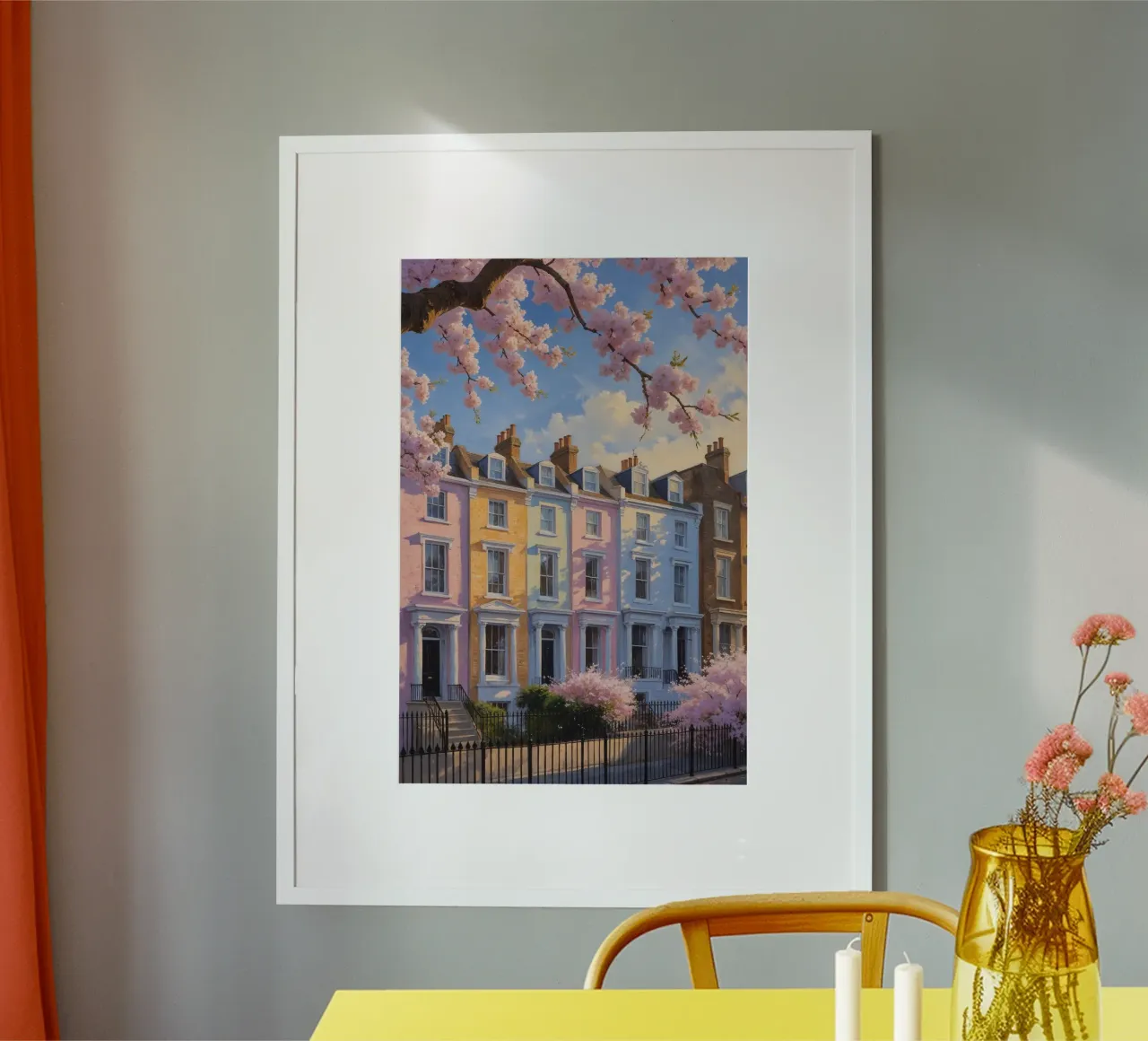 Iconic Notting Hill in Full Bloom poster con telaio in plastica da AlbertKlee