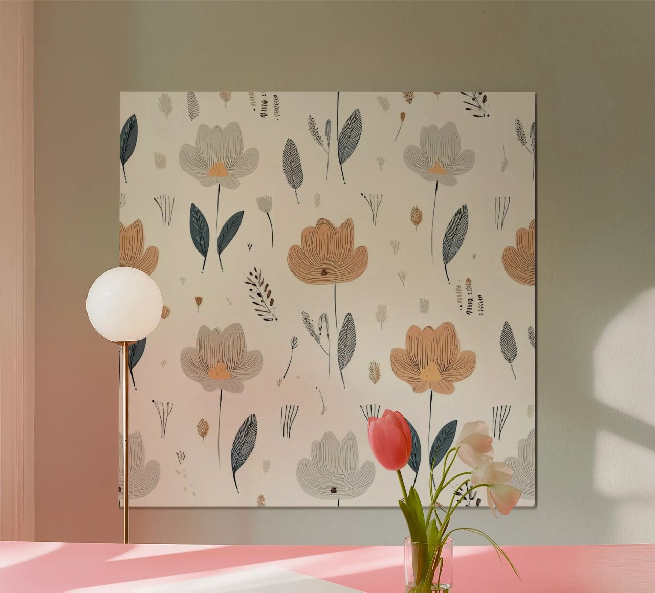 Modernes florales Muster - Eleganter botanischer Wandkunstdruck Poster von HoneyDesignsByK