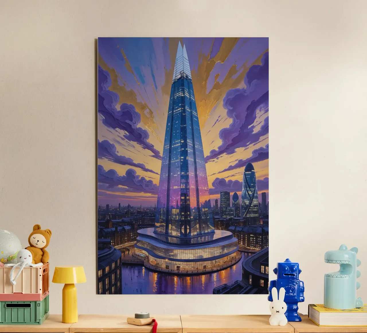 Dreamscape of The Shard at Sunset alluminio dibond da AlbertKlee