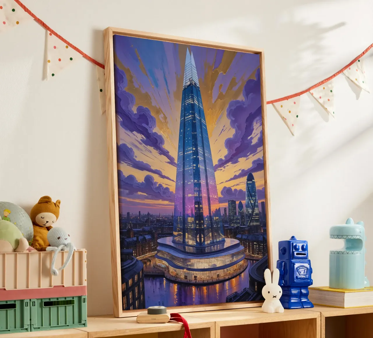 Dreamscape of The Shard at Sunset tela con Cornice a cassetta da AlbertKlee