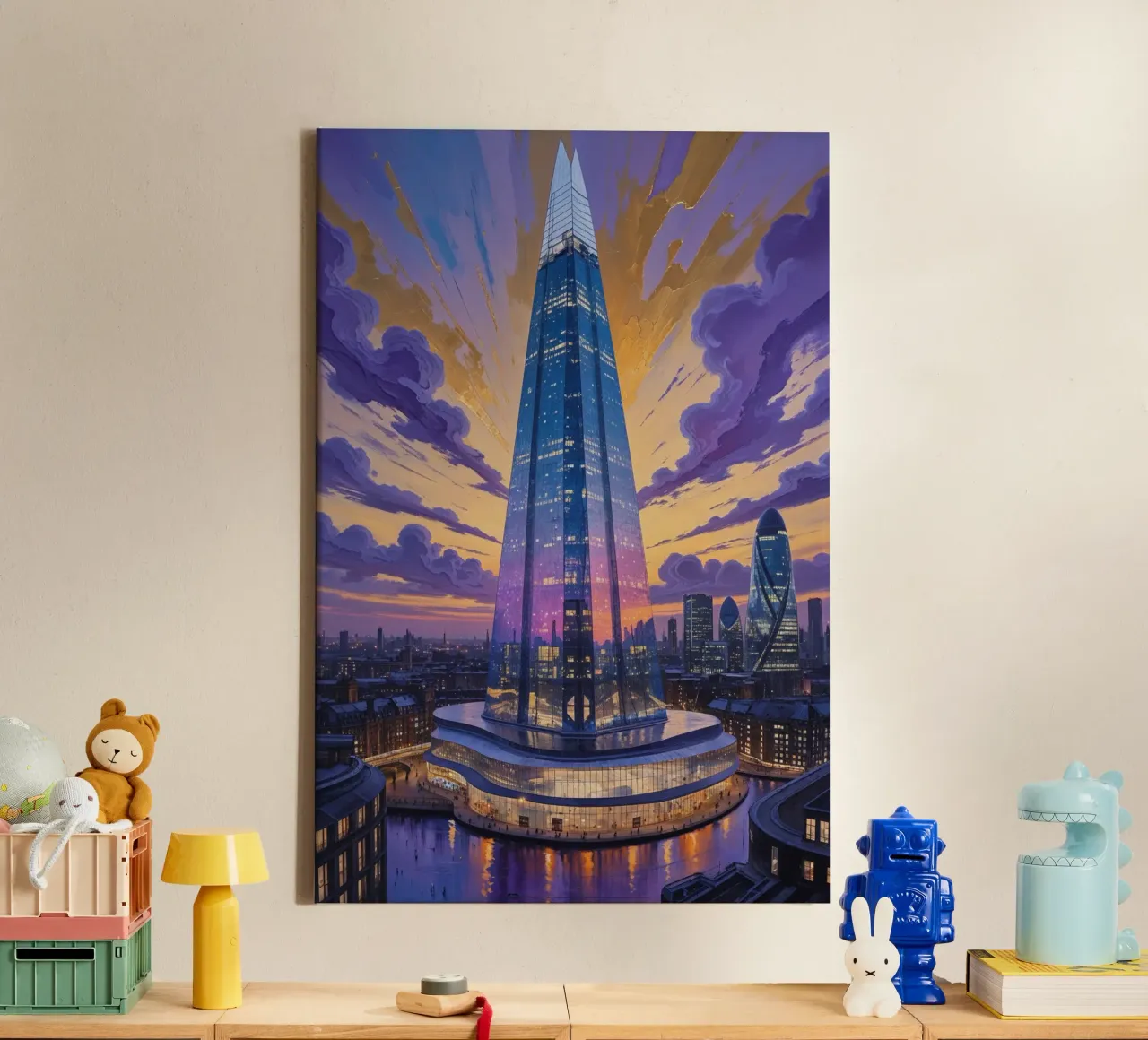 Dreamscape of The Shard at Sunset tela con Cornice a cassetta da AlbertKlee