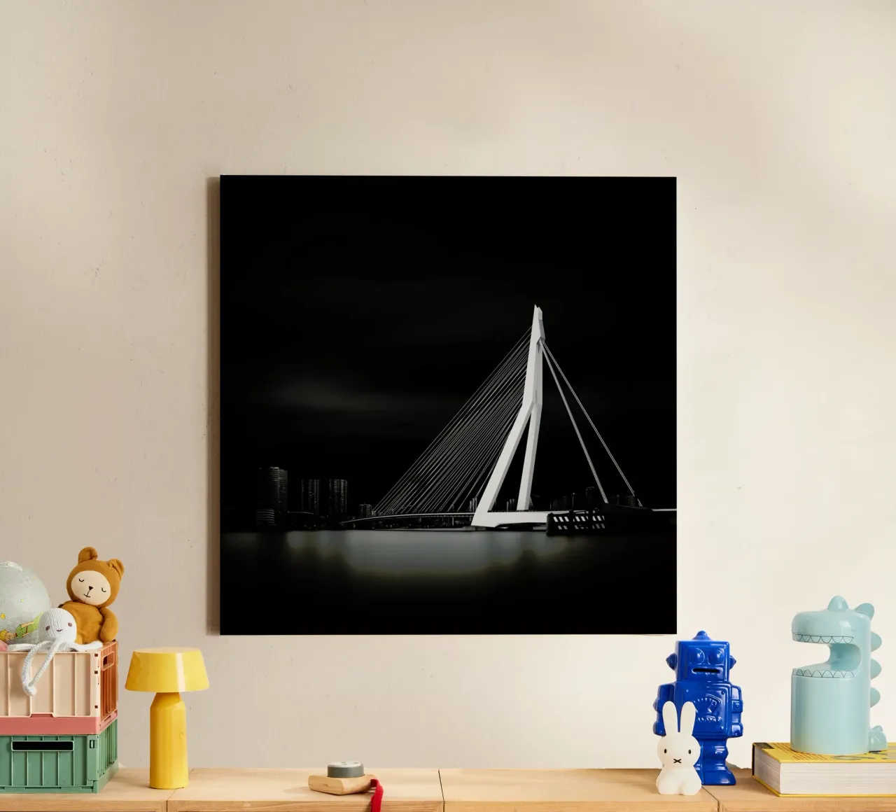 Metropolis Erasmusbrug 2 tela con Cornice a cassetta da Håggard Photography | Ronny Behnert