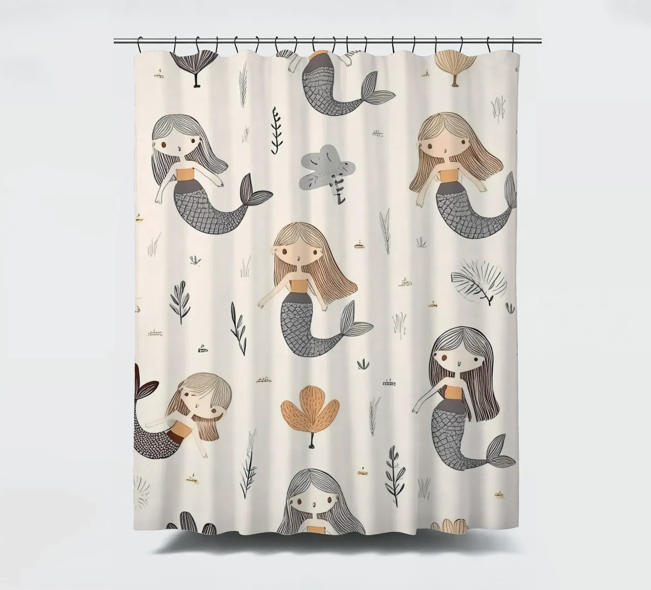 Fantasia di sirena - Incantevole stampa artistica da parete per bambini tenda da doccia da HoneyDesignsByK