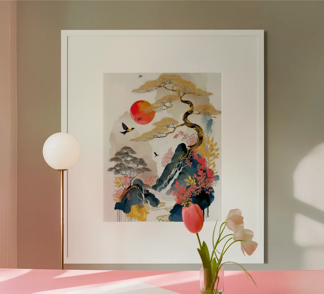 Golden Horizon poster con telaio in alluminio da Hightown Design
