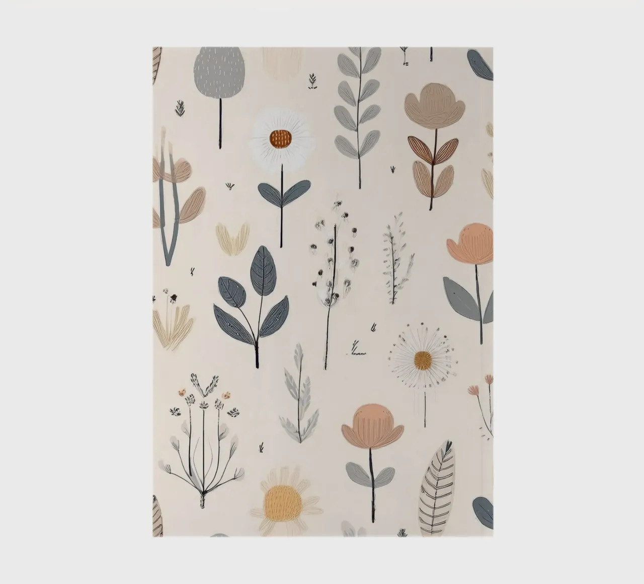 Elegant Floral Pattern – Modern Botanical Wall Art Print notebook by HoneyDesignsByK