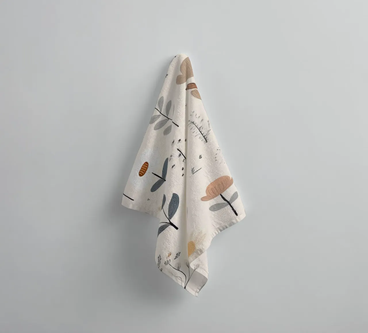 Elegant Floral Pattern – Modern Botanical Wall Art Print towel by HoneyDesignsByK