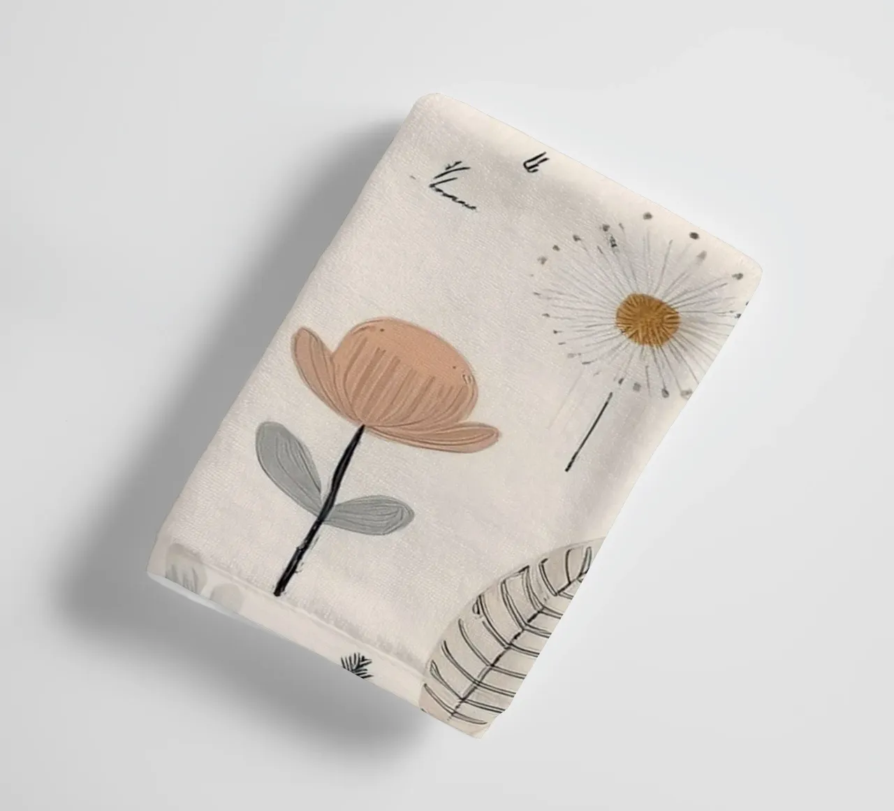 Elegant Floral Pattern – Modern Botanical Wall Art Print towel by HoneyDesignsByK