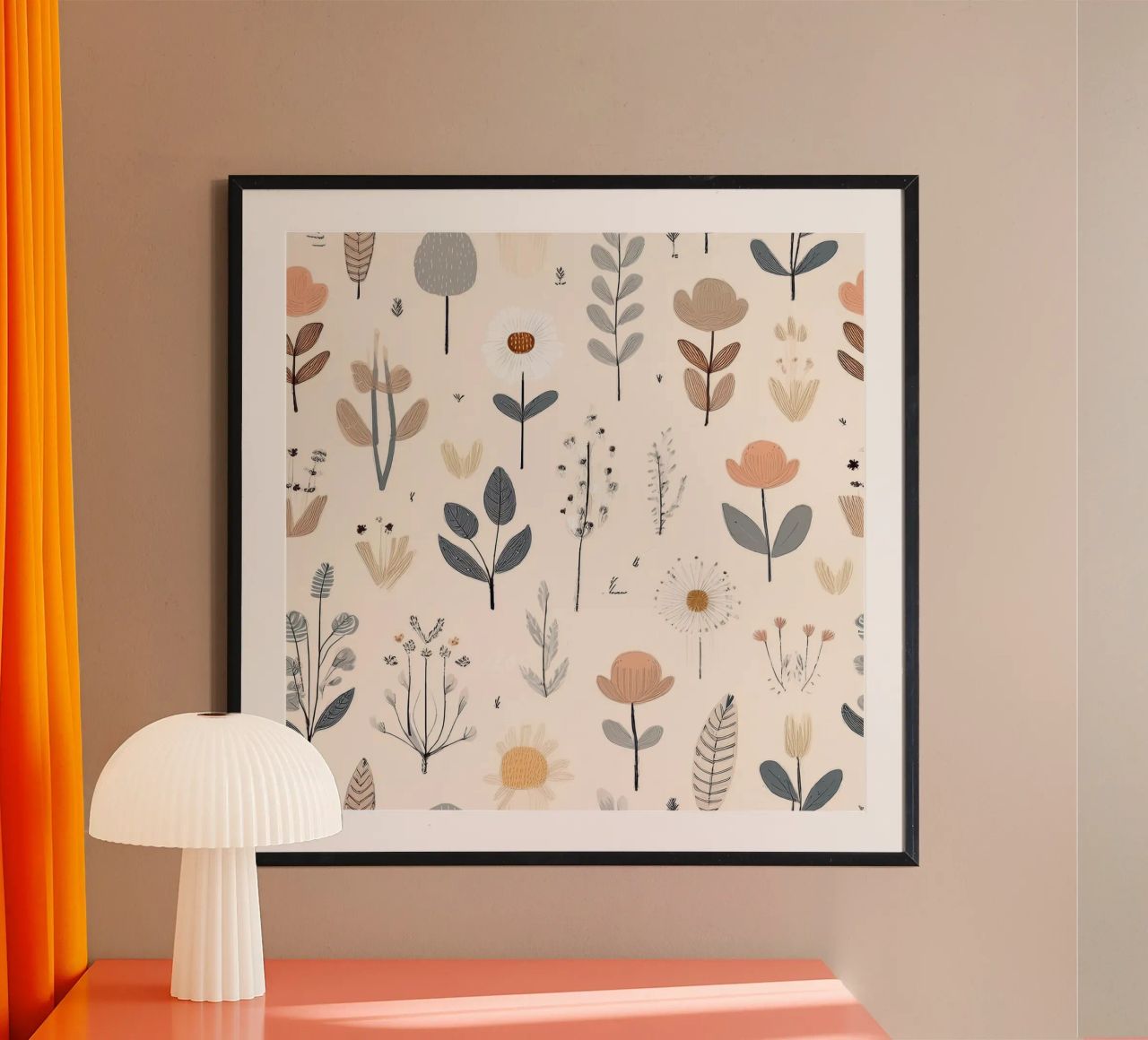 Elegantes Blumenmuster - Moderner botanischer Wandkunstdruck Poster von HoneyDesignsByK