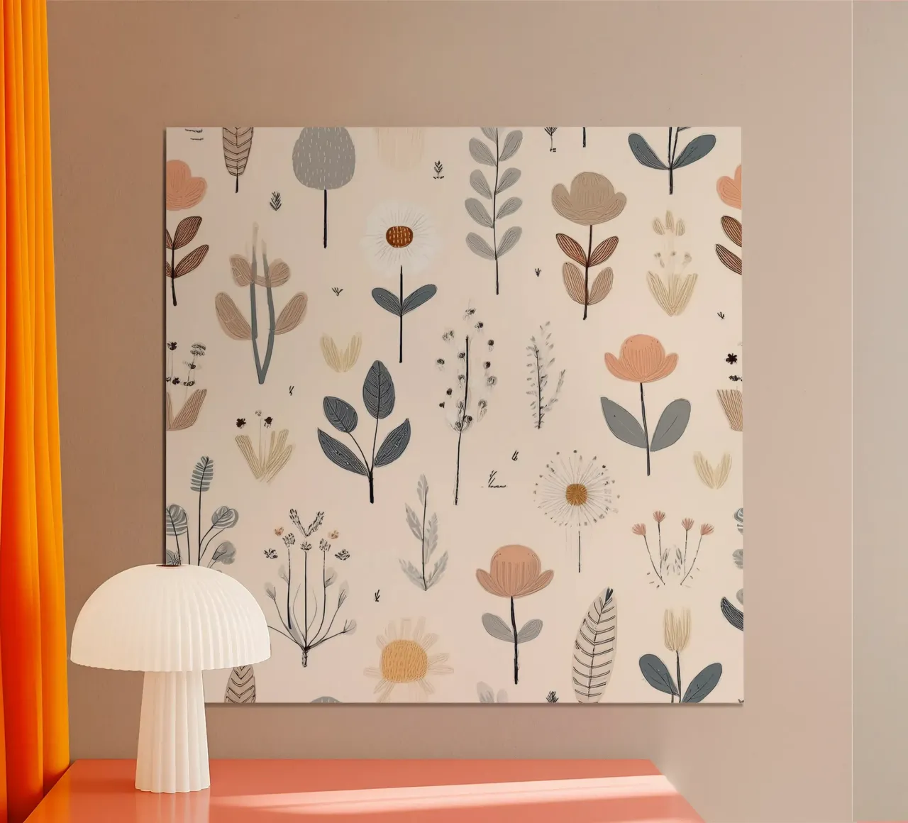 Elegantes Blumenmuster - Moderner botanischer Wandkunstdruck Hahnemühle von HoneyDesignsByK