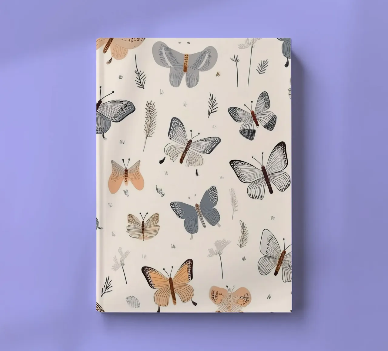 Elegant Butterfly Pattern – Nature-Inspired Wall Art Print notebook by HoneyDesignsByK