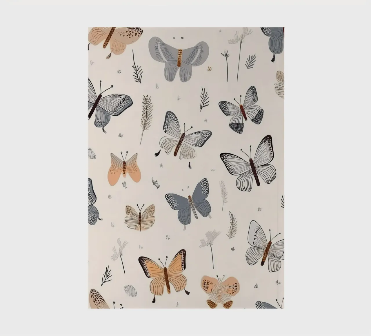 Elegant Butterfly Pattern – Nature-Inspired Wall Art Print notebook by HoneyDesignsByK