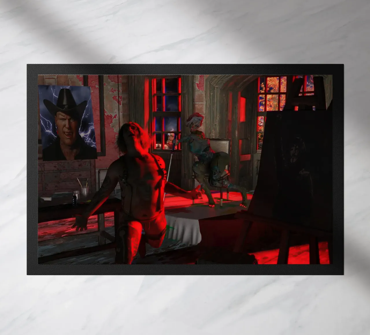 Freudon e Banksy in modalità Caravaggio zerbino da the-witcher