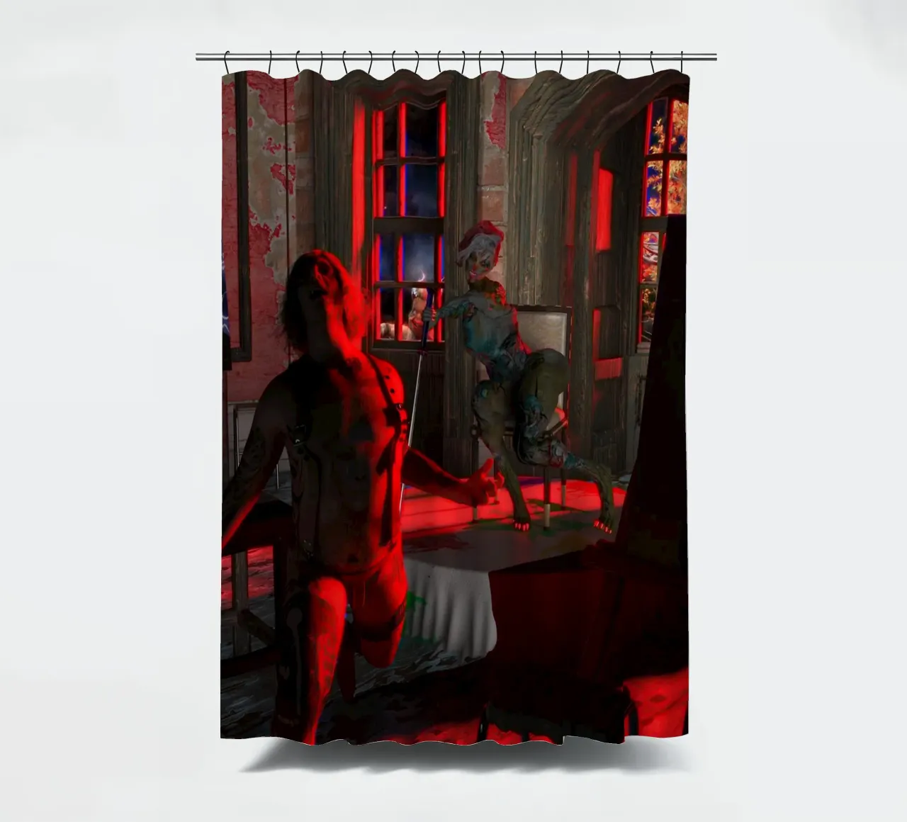 Freudon e Banksy in modalità Caravaggio tenda da doccia da the-witcher