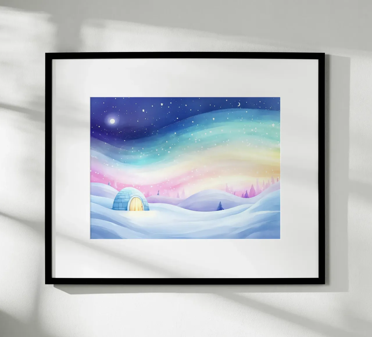 Igloo polare: sotto la danza dell'aurora boreale poster da Théïa's Fantasia World