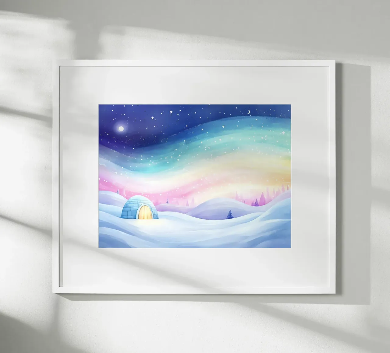 Igloo polare: sotto la danza dell'aurora boreale poster da Théïa's Fantasia World