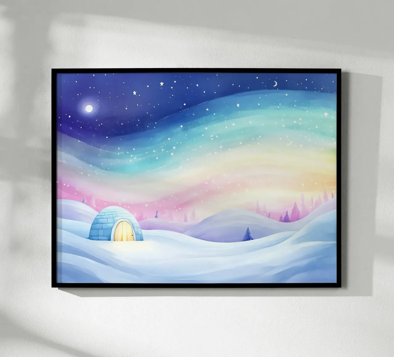 Igloo polare: sotto la danza dell'aurora boreale poster da Théïa's Fantasia World