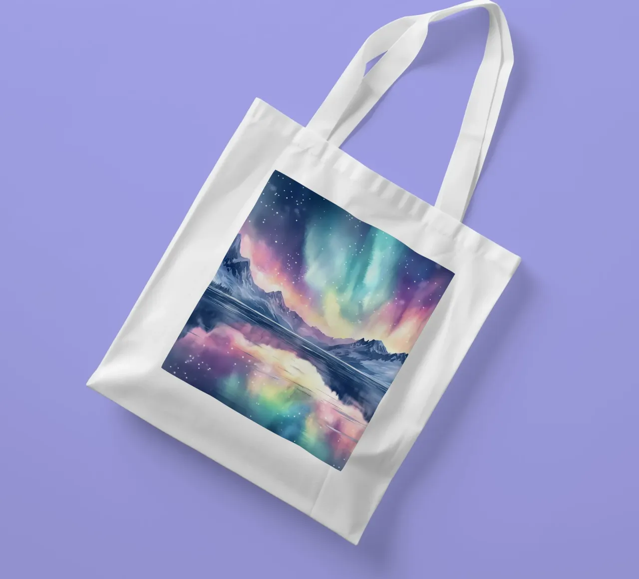 Reflets Polaires: l'aurora boreale ai piedi delle cime borsa in juta da Théïa's Fantasia World