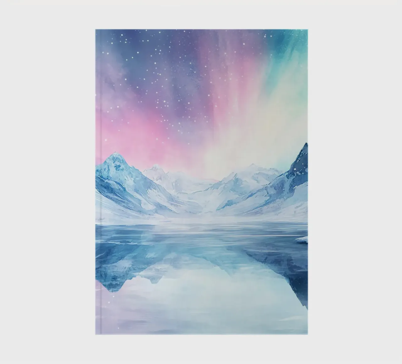 Boreal Mirror: Lake and Mountains under the Aurora notebook by Théïa's Fantasia World