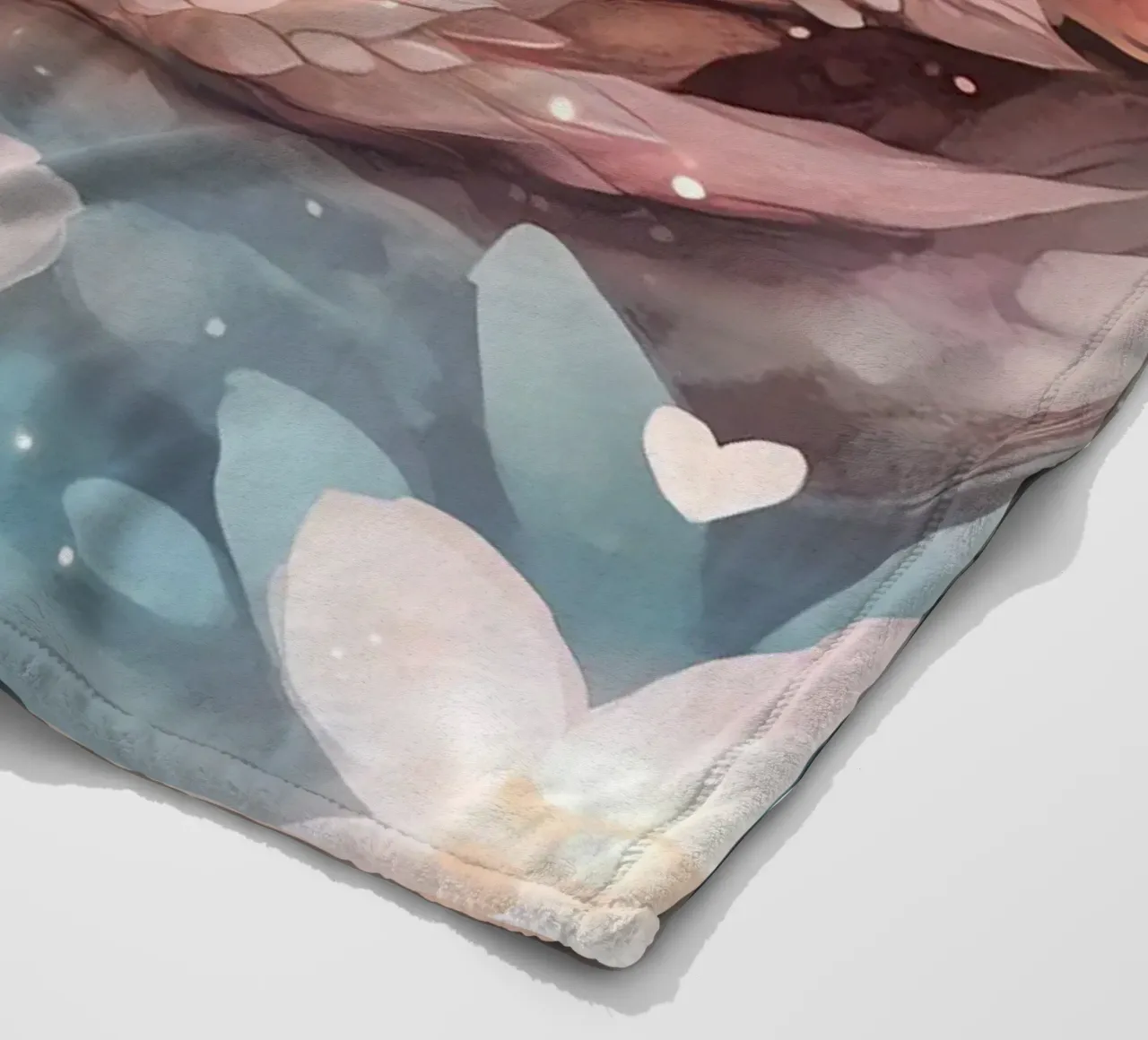 Peaceful Awakening: Sleeping Dragon in a Bed of Flowers fleece blanket by Théïa's Fantasia World