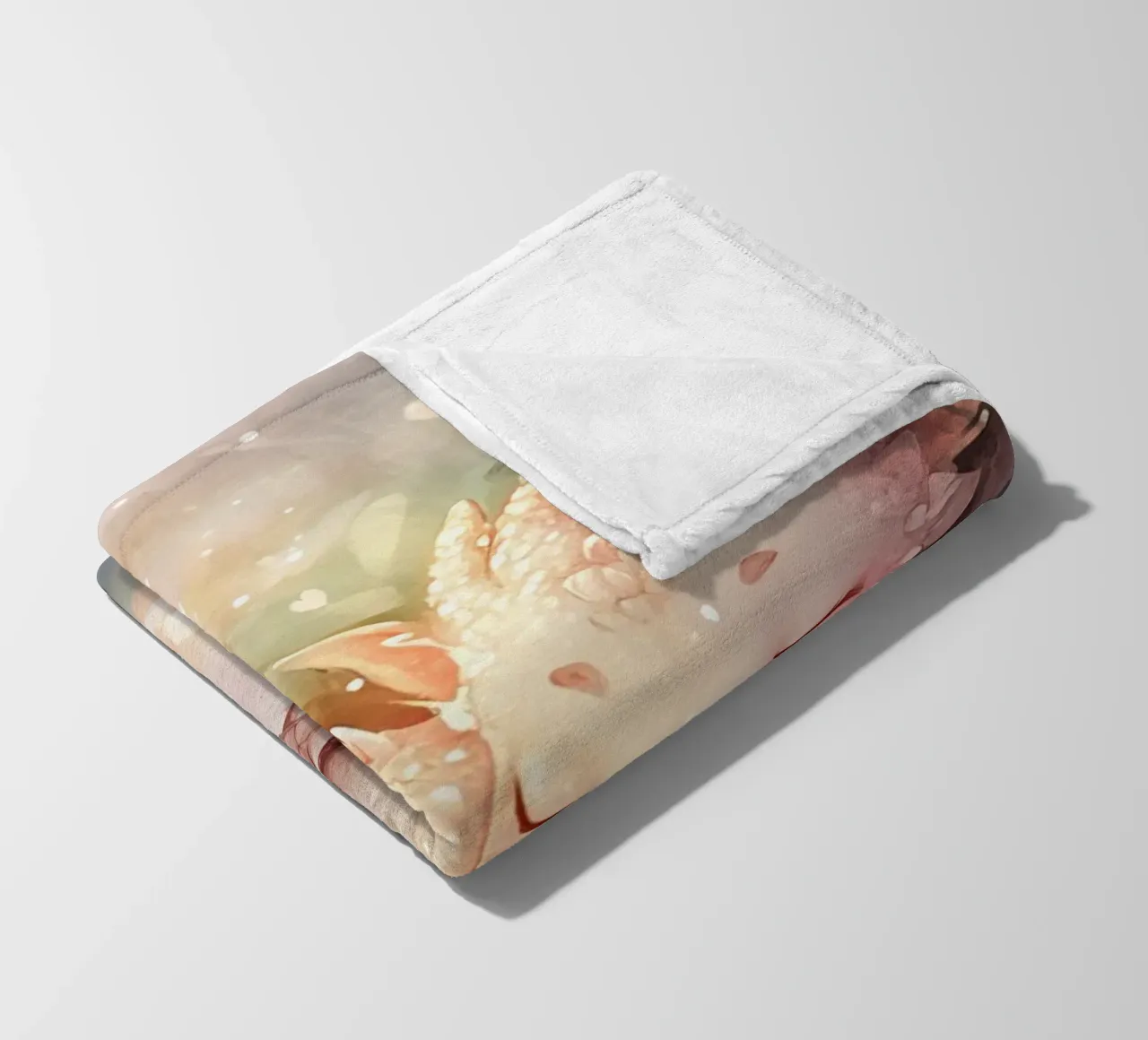 Peaceful Awakening: Sleeping Dragon in a Bed of Flowers fleece blanket by Théïa's Fantasia World