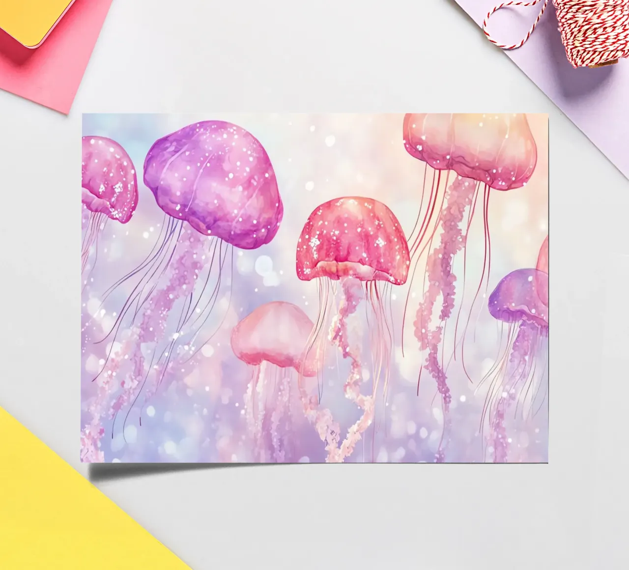 Enchanted Jellyfish : Pink and Violet Ballet sticker sheet by Théïa's Fantasia World