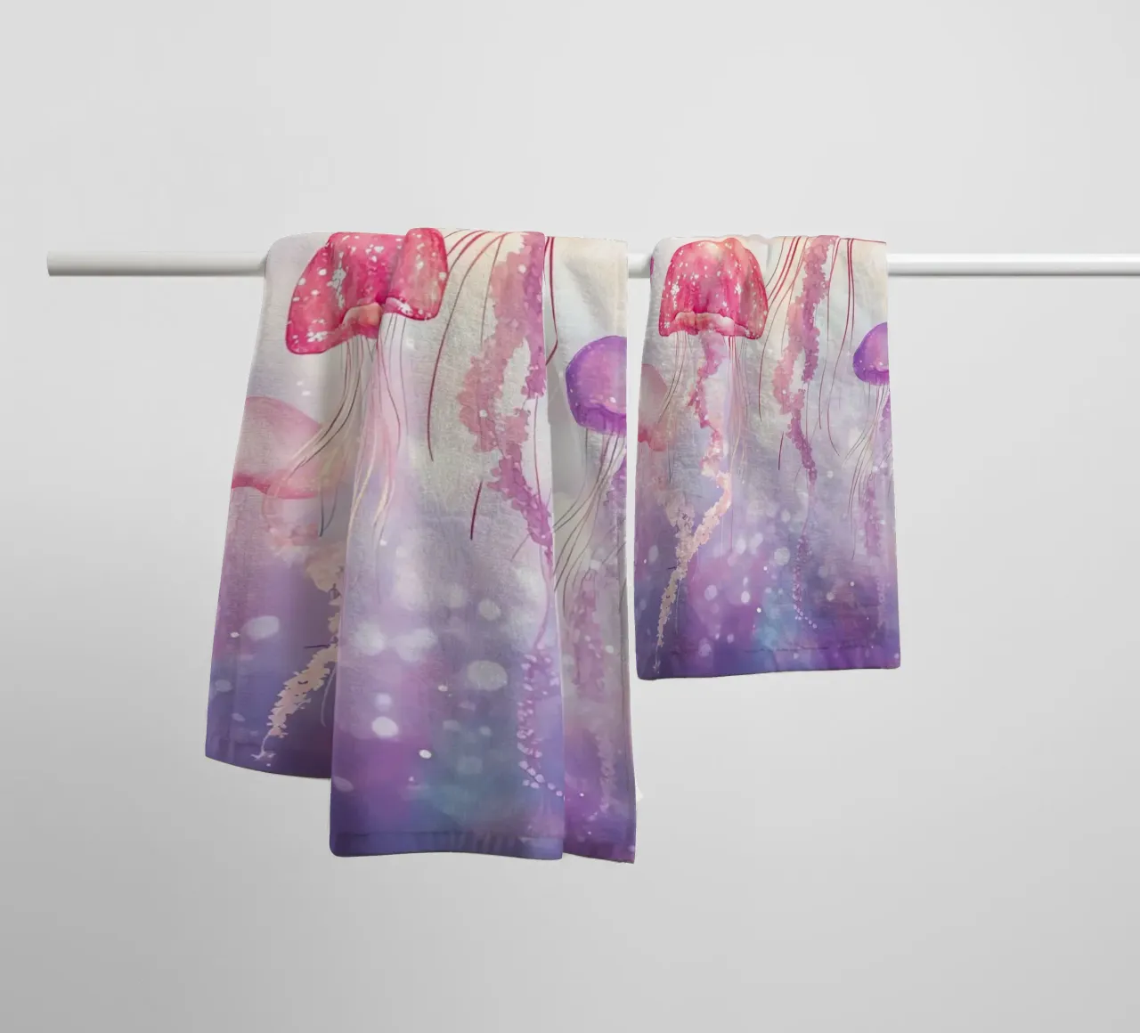 Méduses Enchantées : Ballet Rose et Violet serviette de bain de Théïa's Fantasia World