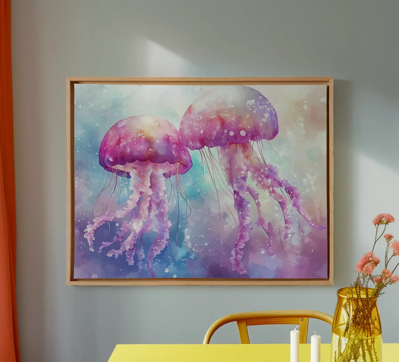 Violet Duo: De sierlijke Medusa-tweeling canvas met Baklijst van Théïa's Fantasia World