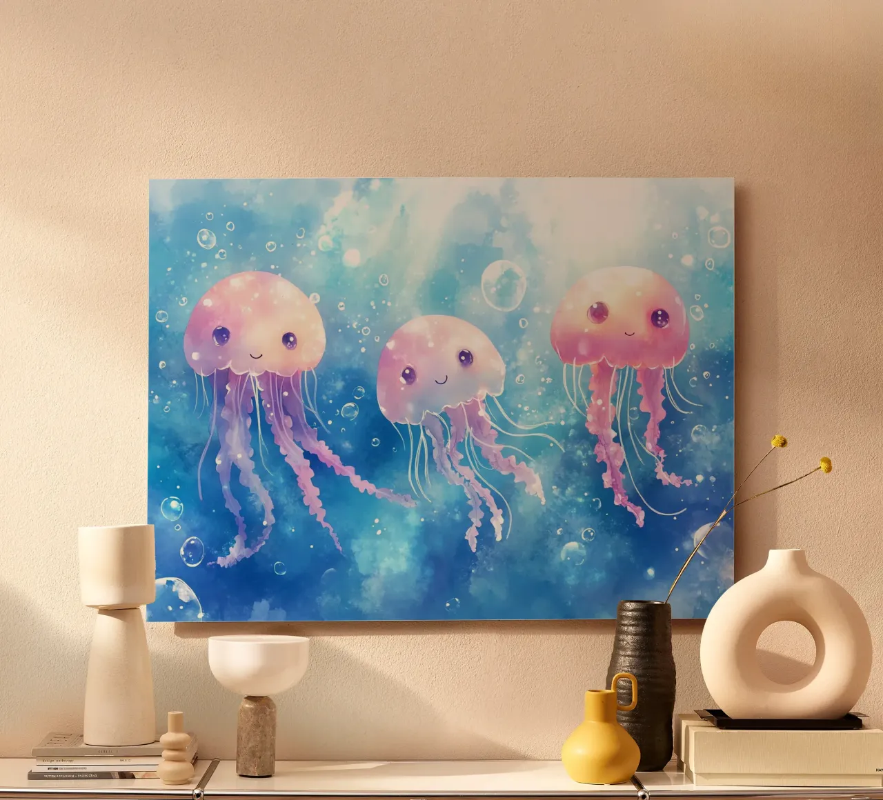 Abyssal Joy: Three Medusas and their Smiles alu-dibond by Théïa's Fantasia World