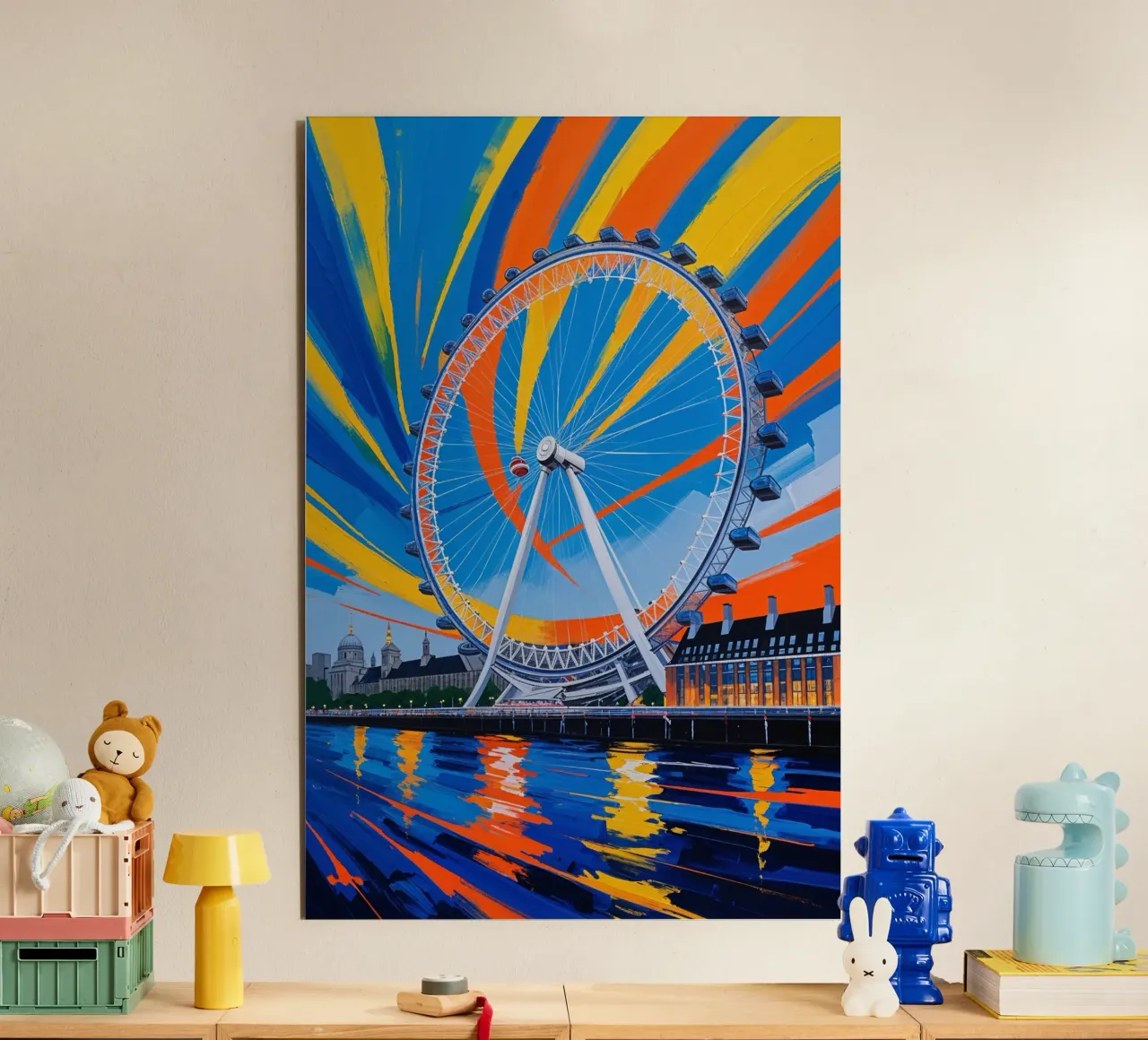 Abstract Artwork of the London Eye in Full Motion alluminio dibond da AlbertKlee