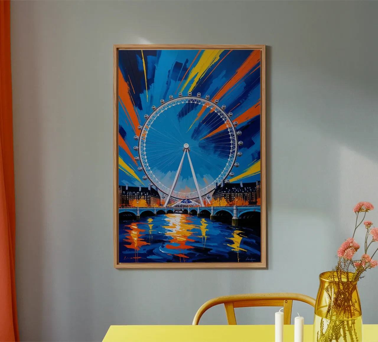 Abstract Expressionist Depiction of the London Eye alluminio dibond da AlbertKlee