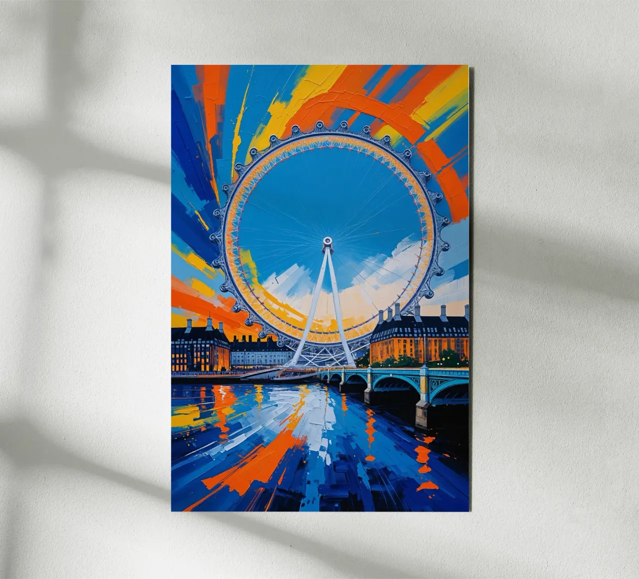 The London Eye with Bold Colors alluminio dibond da AlbertKlee
