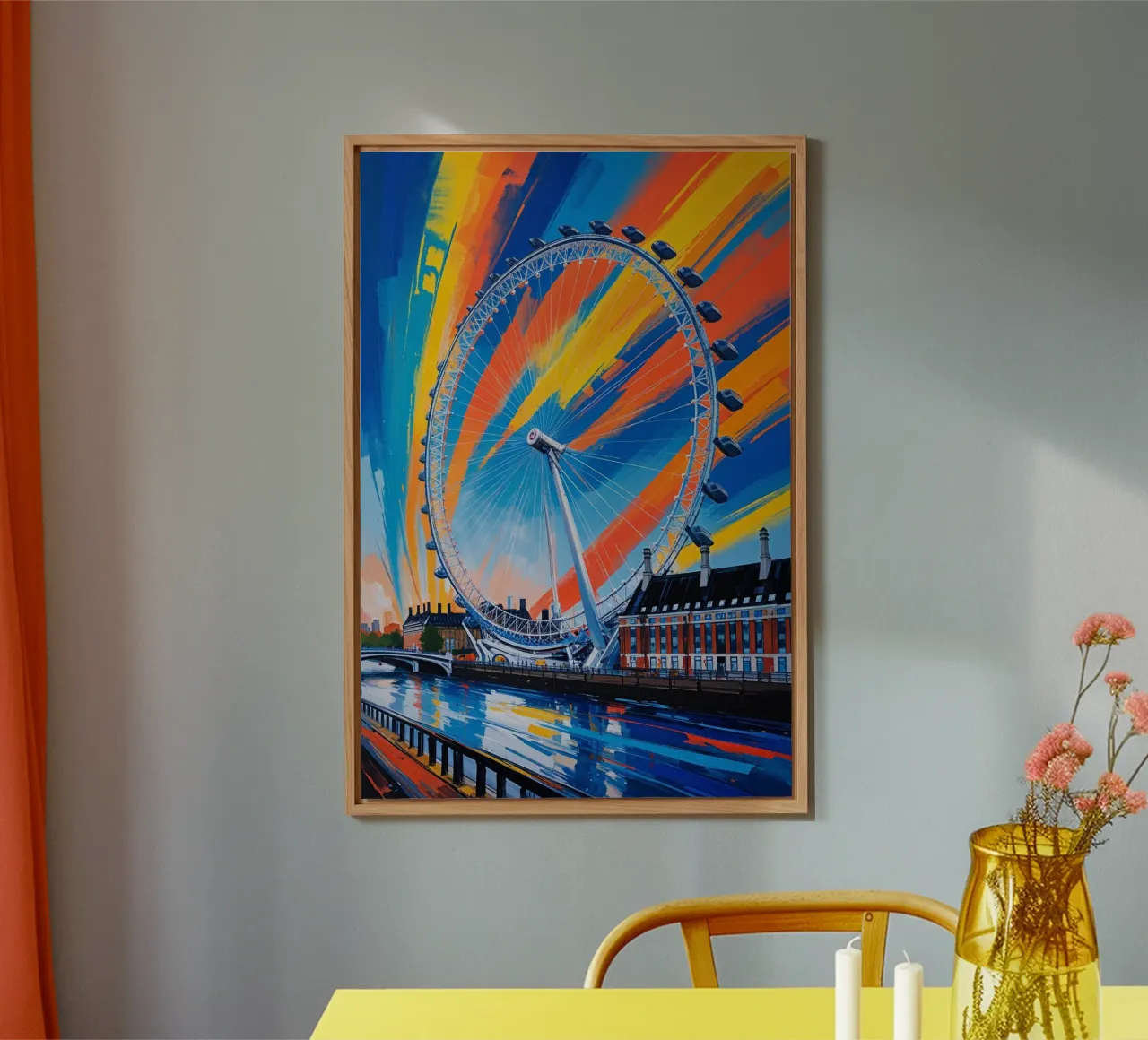 London Eye in Colorful Motion alluminio dibond da AlbertKlee
