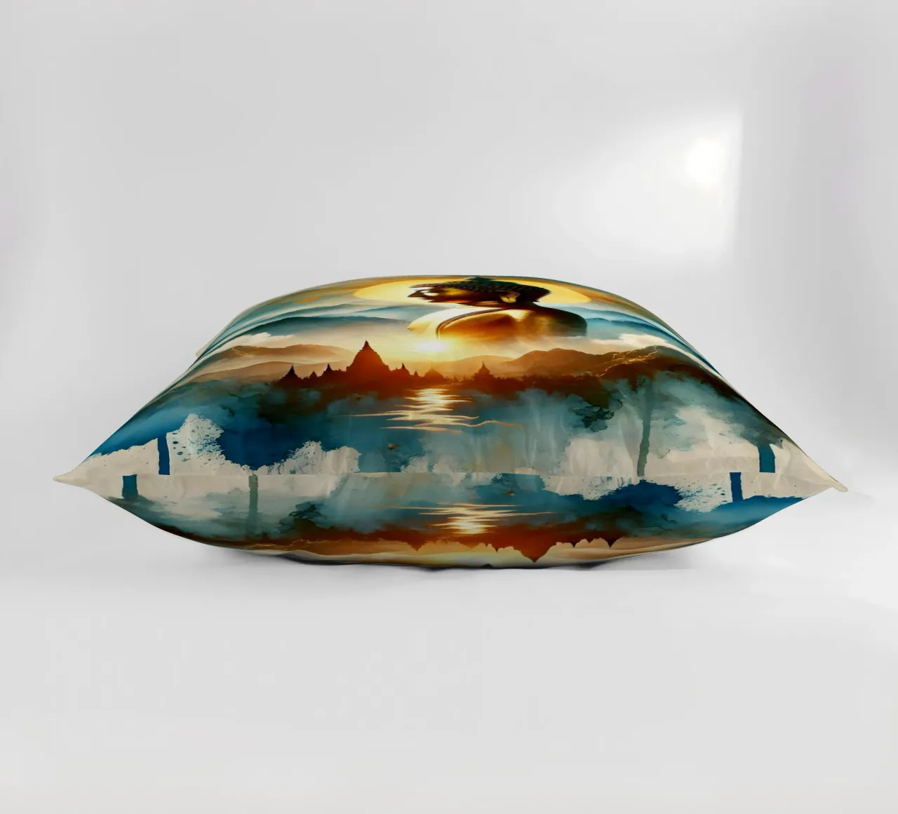 Buddha - Aquarell-Stil cuscino da spiritual