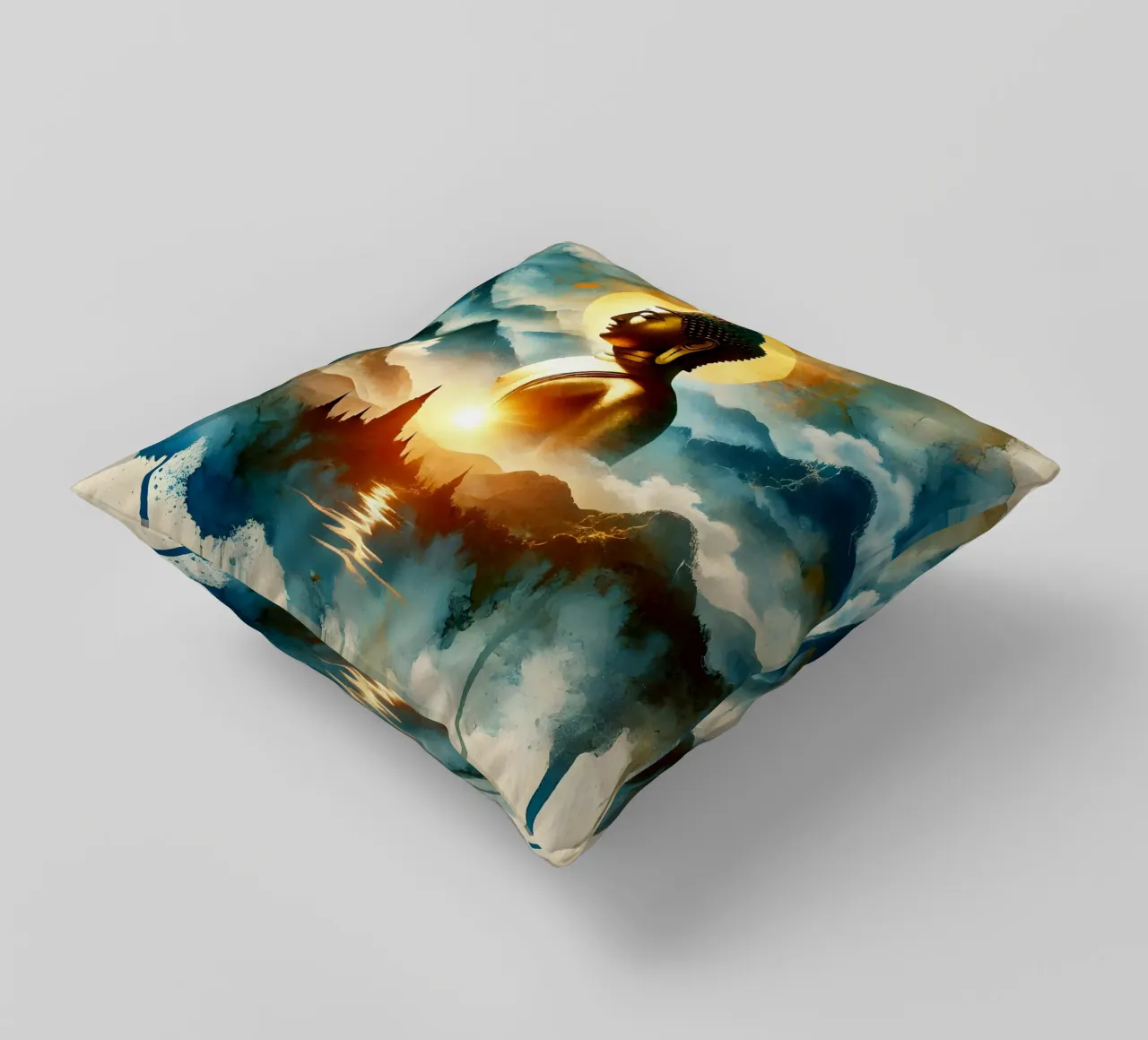 Buddha - Aquarell-Stil cuscino da spiritual
