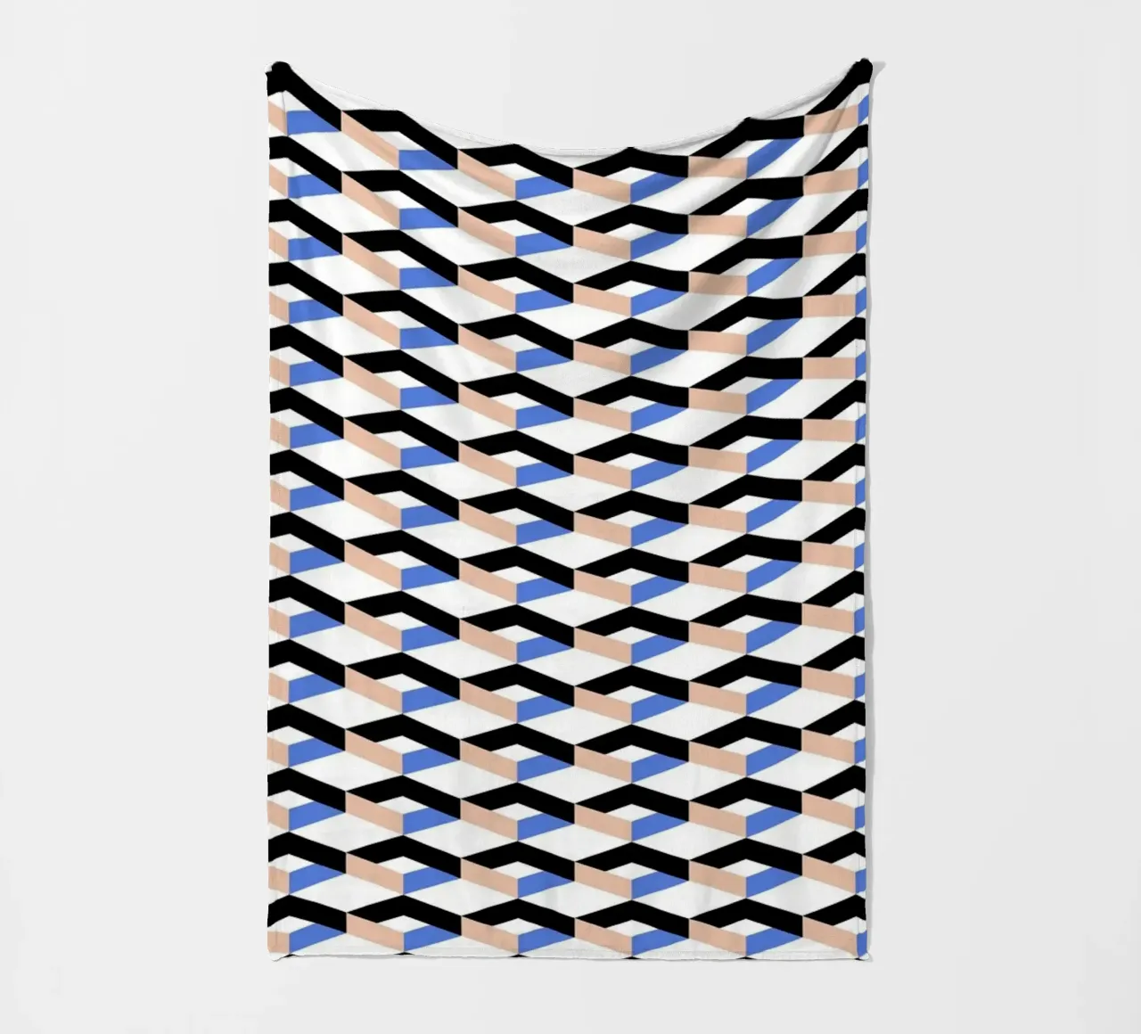 Geometric Optical Illusion Art – Modern Minimalist Design fleece blanket by kookiepixel