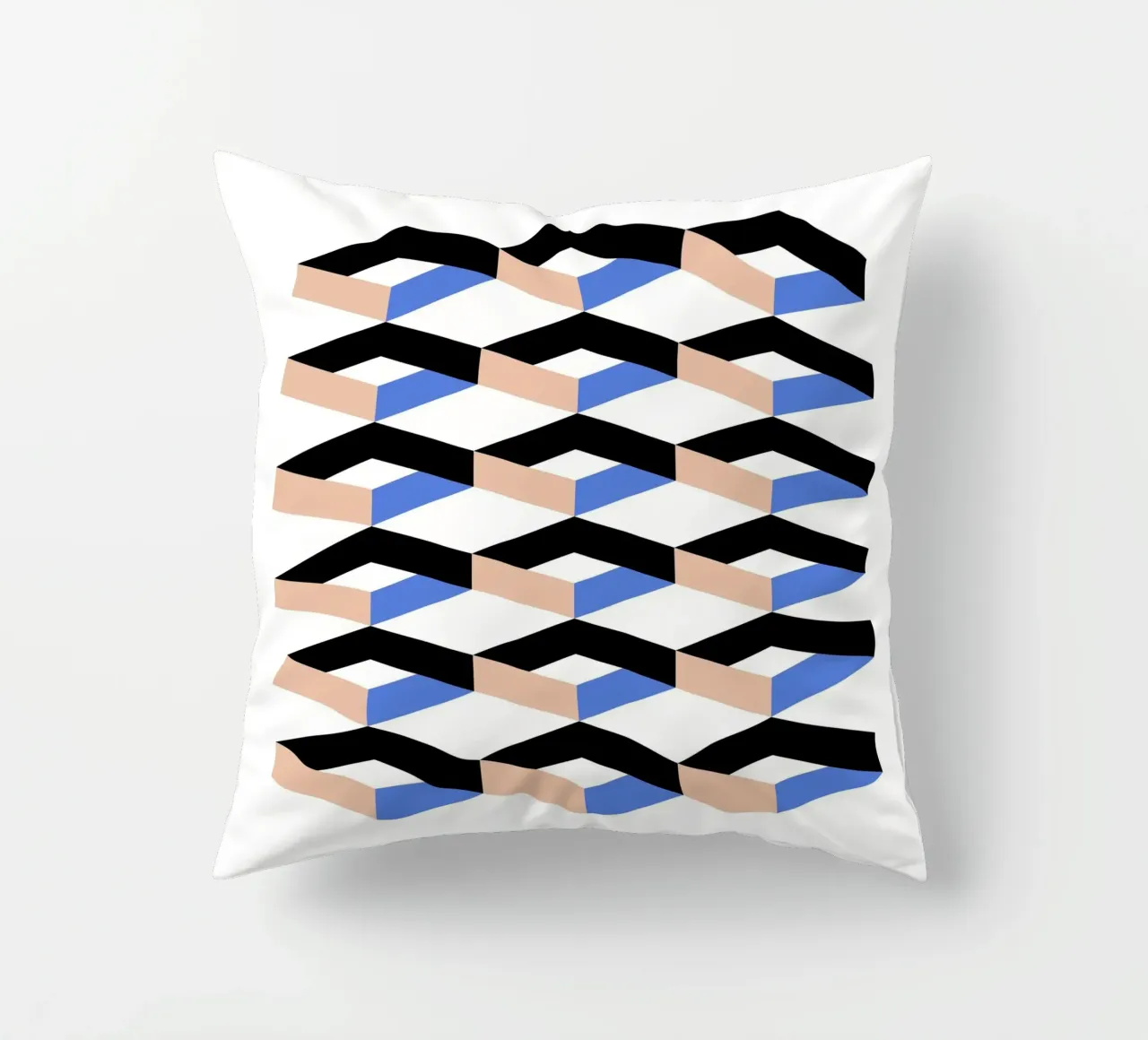 Arte dell'illusione ottica geometrica - Design moderno e minimalista cuscino da kookiepixel