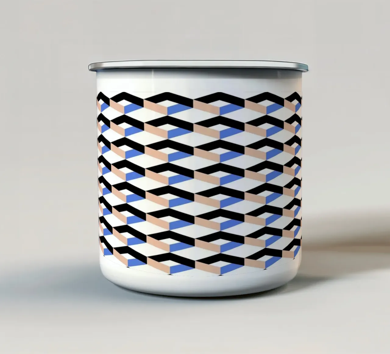 Arte dell'illusione ottica geometrica - Design moderno e minimalista tazza in smalto da kookiepixel