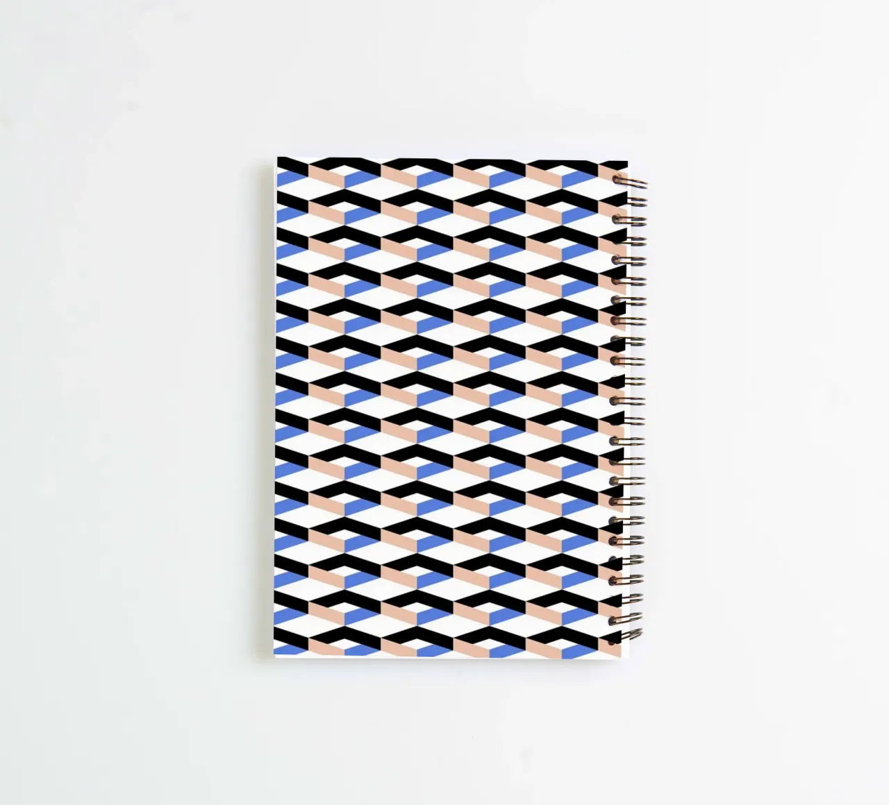 Geometric Optical Illusion Art – Modern Minimalist Design spiral notebook by kookiepixel