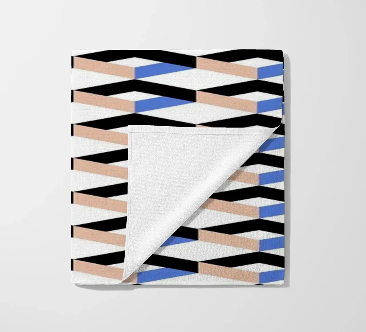 Geometric Optical Illusion Art – Modern Minimalist Design beach towel by kookiepixel