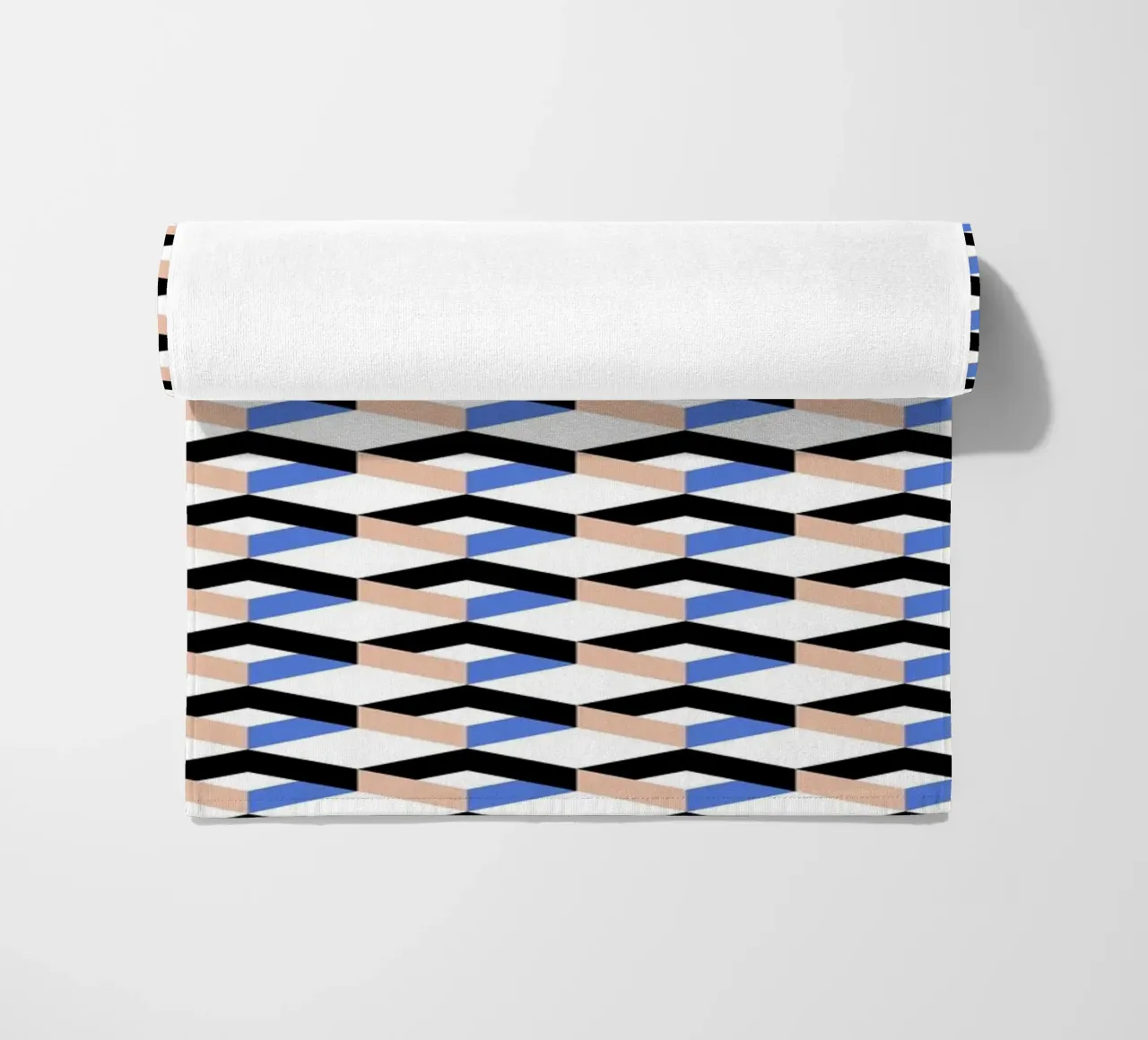 Geometric Optical Illusion Art – Modern Minimalist Design beach towel by kookiepixel
