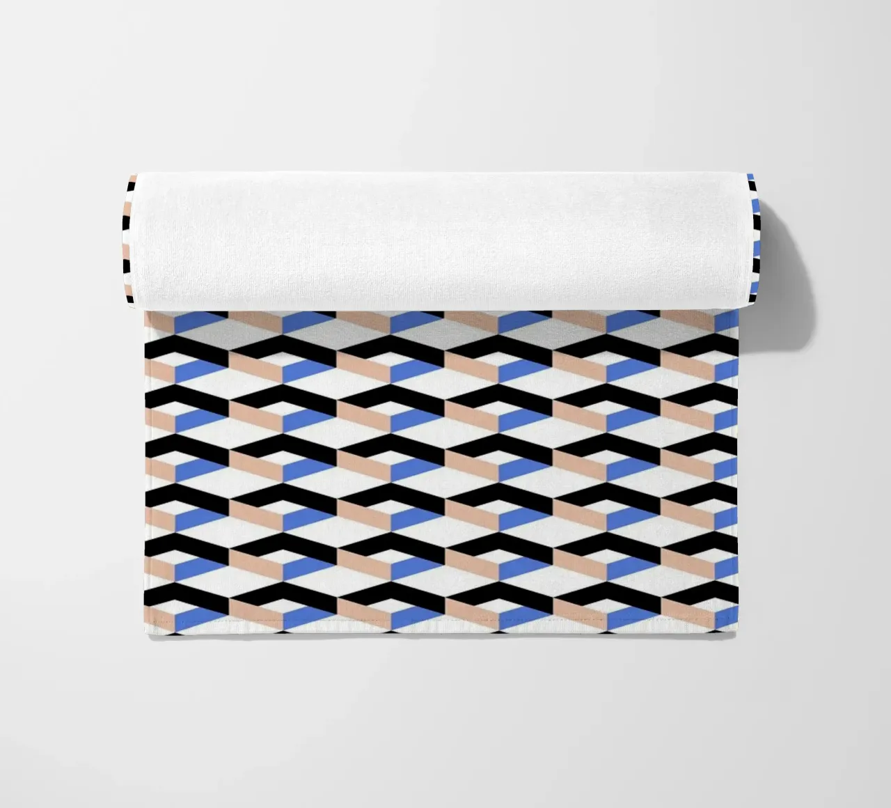 Geometric Optical Illusion Art – Modern Minimalist Design beach towel by kookiepixel