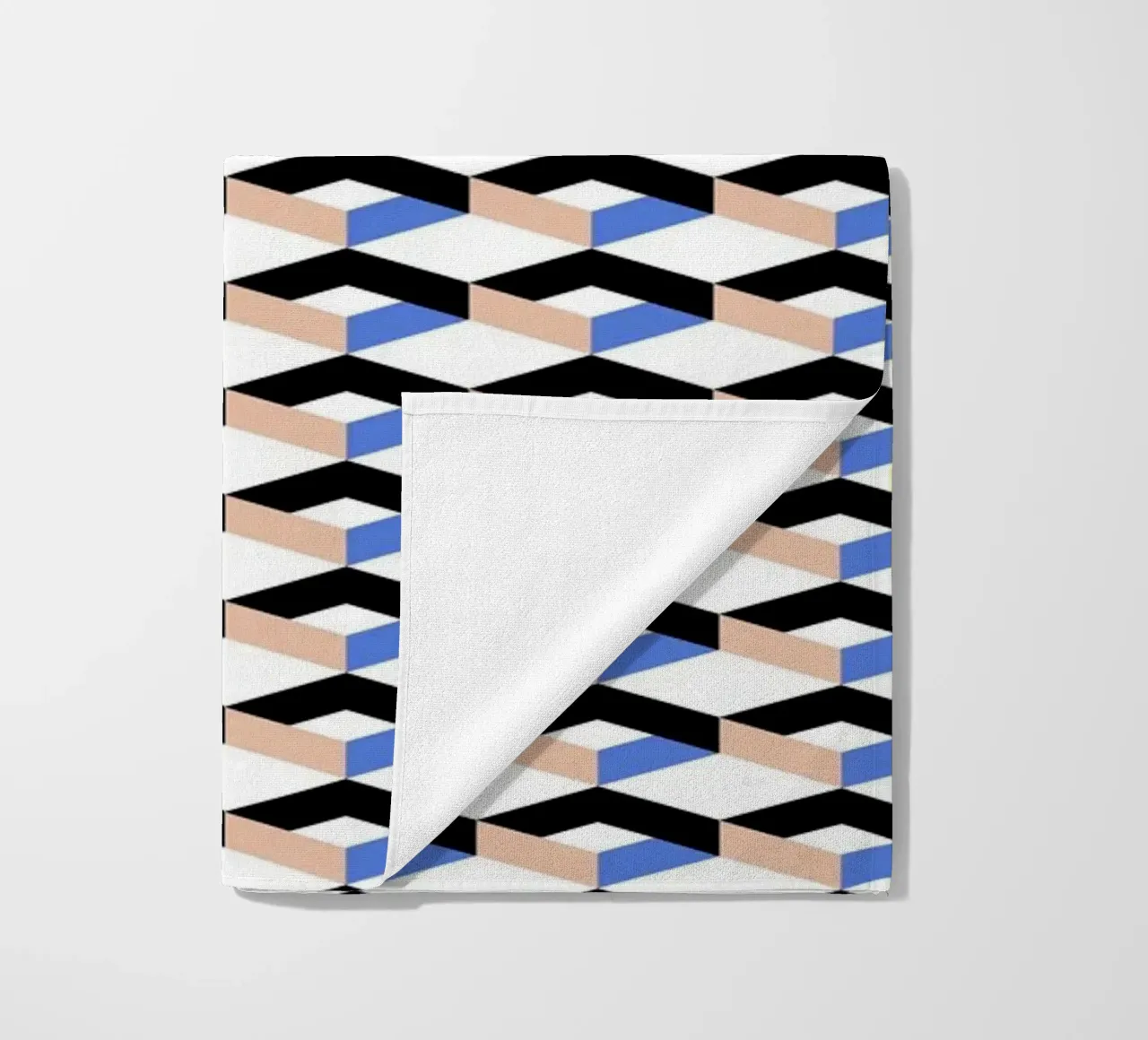 Geometric Optical Illusion Art – Modern Minimalist Design beach towel by kookiepixel