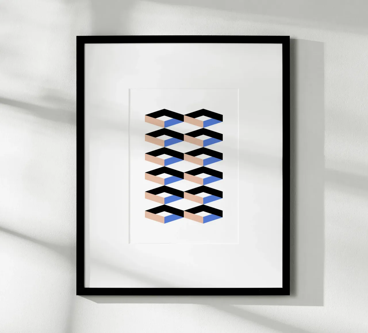 Arte dell'illusione ottica geometrica - Design moderno e minimalista poster con telaio in alluminio da kookiepixel