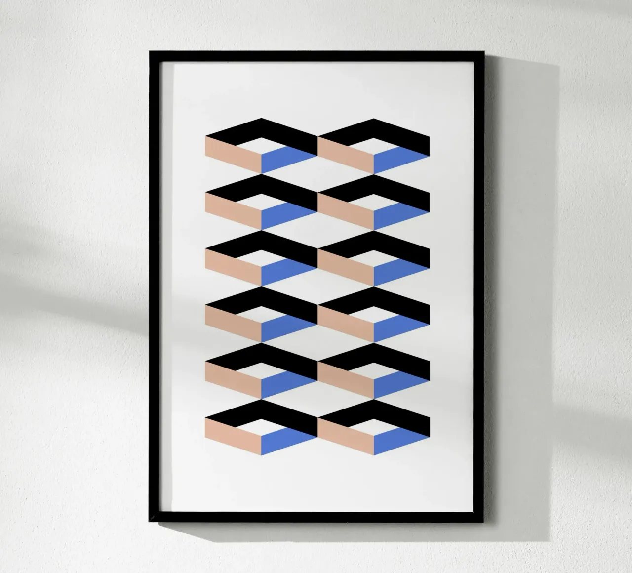 Arte dell'illusione ottica geometrica - Design moderno e minimalista poster con telaio in alluminio da kookiepixel