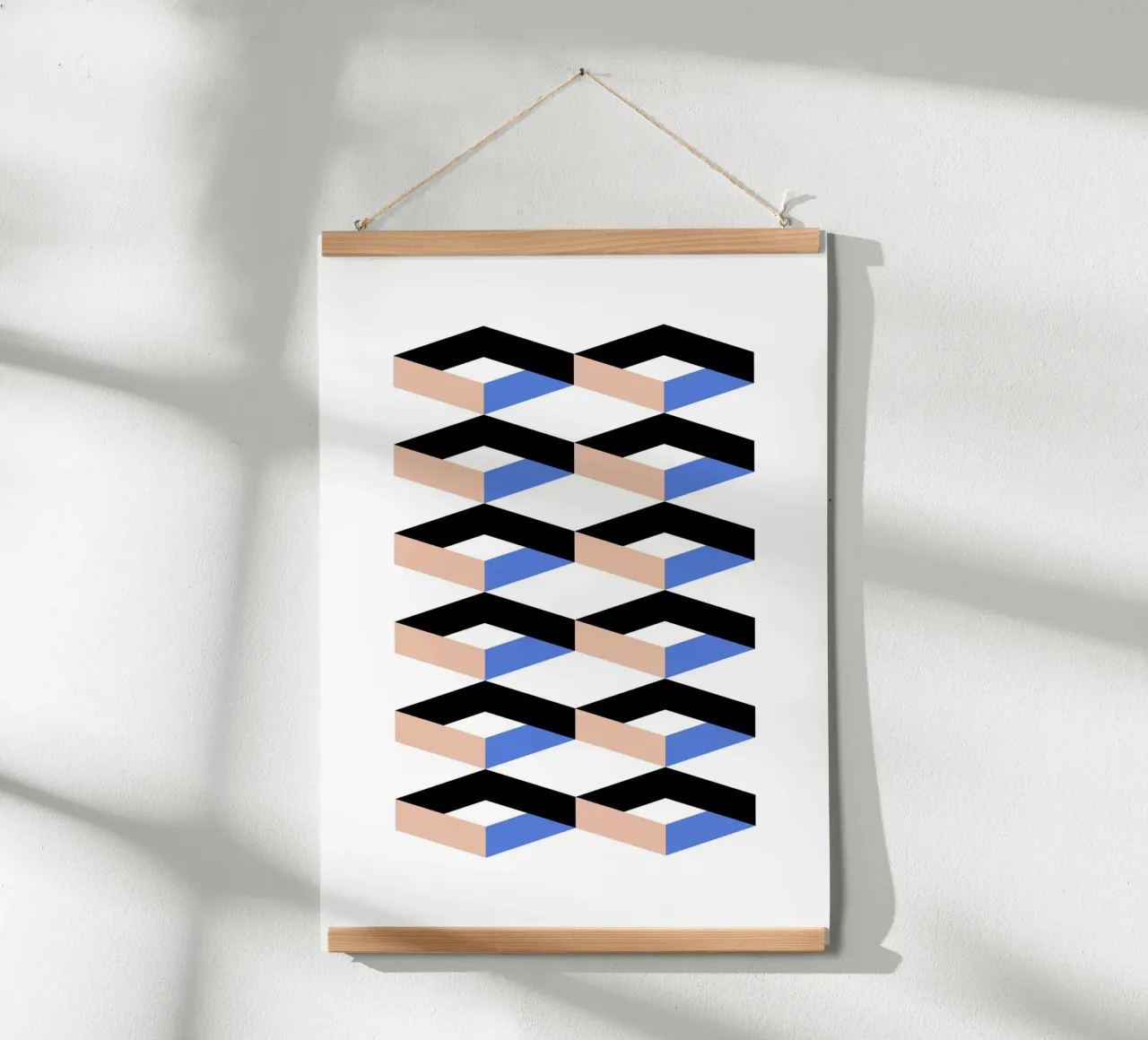Arte dell'illusione ottica geometrica - Design moderno e minimalista poster con telaio in alluminio da kookiepixel