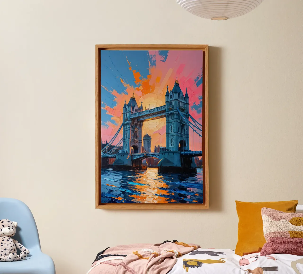 Golden Glow of Tower Bridge at Sunset tela con Cornice a cassetta da AlbertKlee